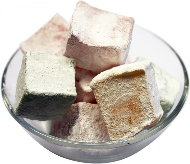 Wholesale Tricolour Turkish Delight with Icing Sugar | Nuts in Bulk